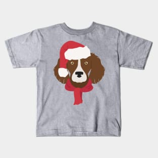 Brittany Spaniel Christmas Dog Kids T-Shirt